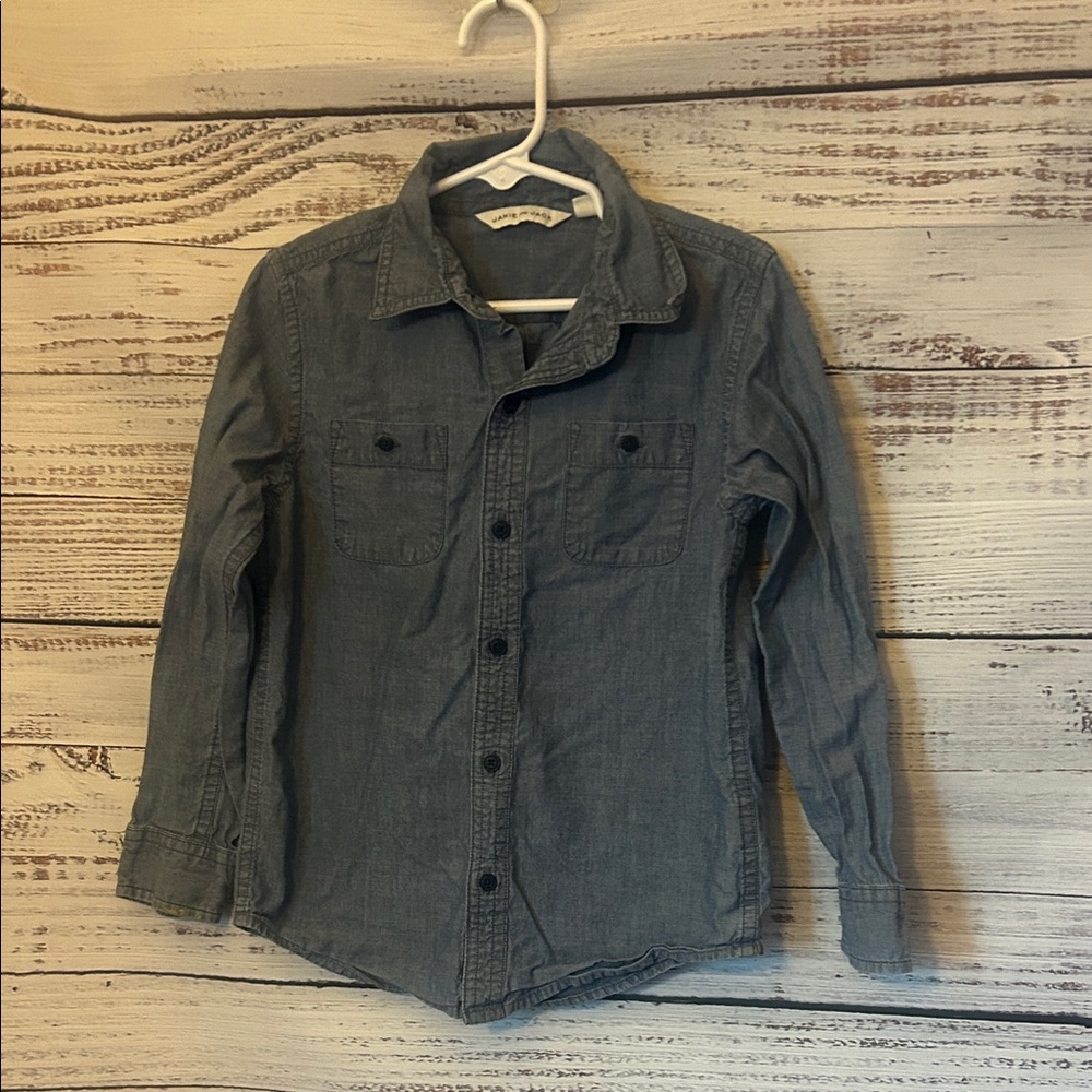 Janie and Jack Blue Button Down Shirt size 5